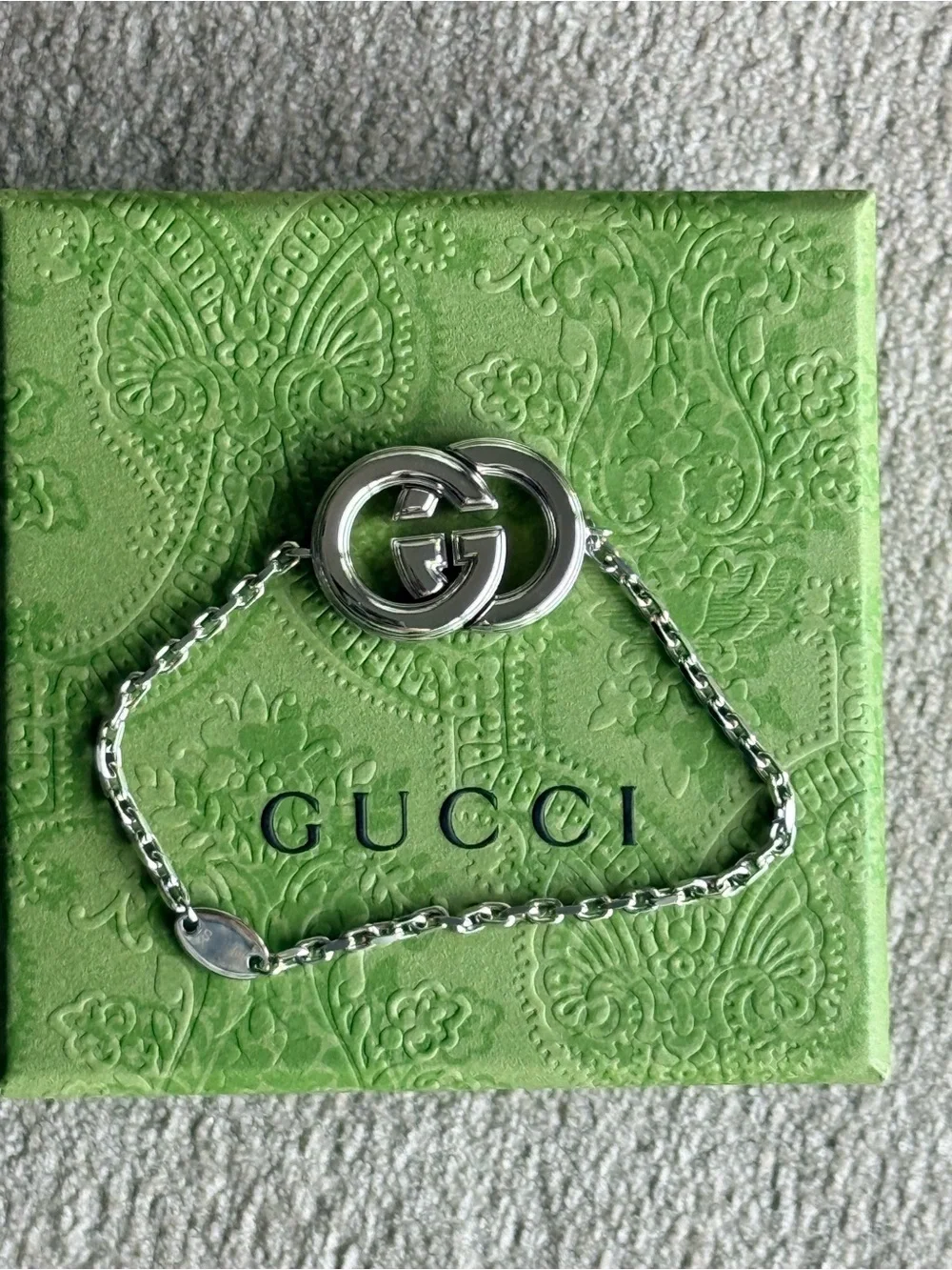 Gucci Silver Interlocking G Chain Bracelet Size Small Brand New
